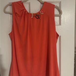 Coral Sleeveless Top